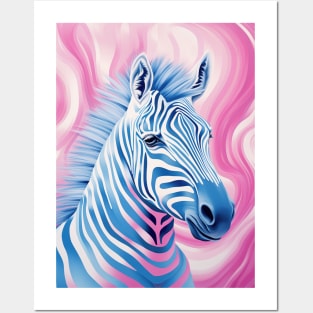 Pink and Blue Zebra Posters and Art